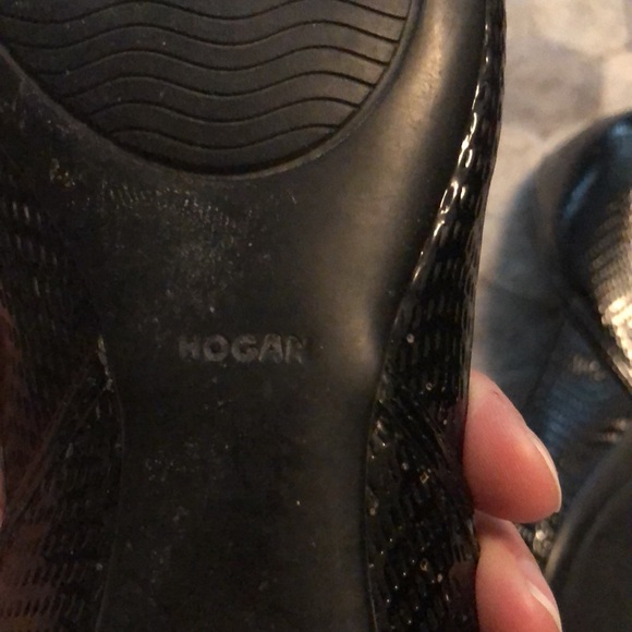 Hogan open toe black patent size 10 ballet shoes - Picture 7 of 8